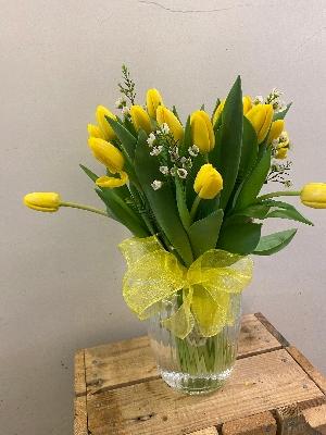 Yellow tulip vase