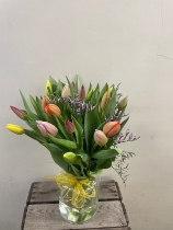 mixed tulip vase